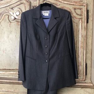 NWT Carlisle Charcoal Gray Pinstripe Suit in 100%Wool